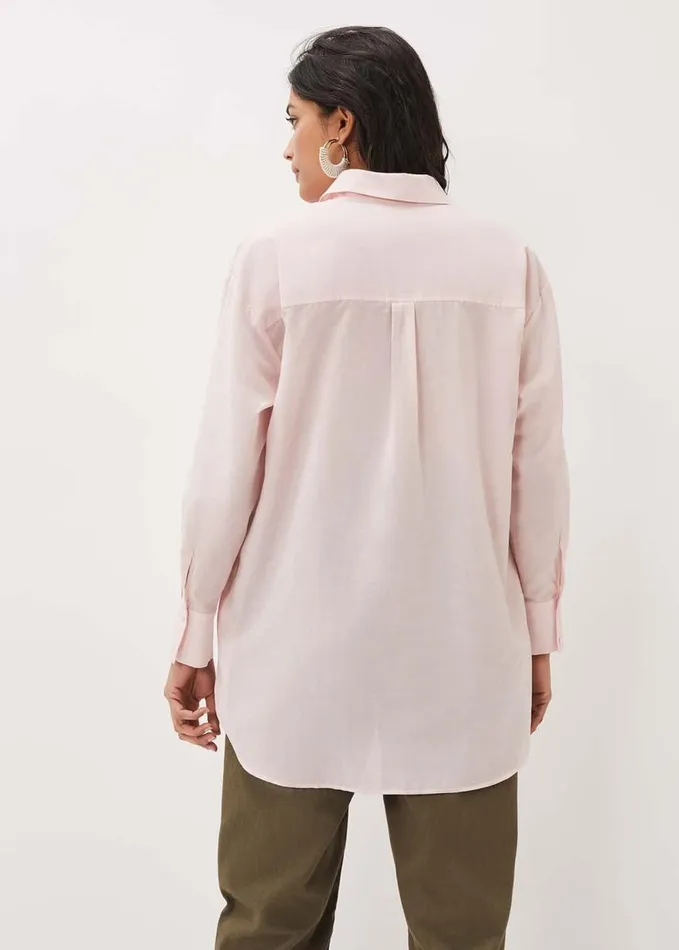 Phase Eight Lexie Longline Shirt Soft Pink Women Shirts and Blouses