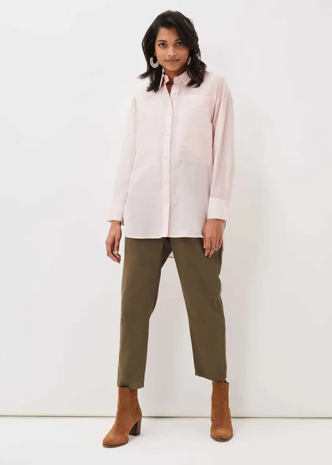 Phase Eight Lexie Longline Shirt Soft Pink Women Shirts and Blouses