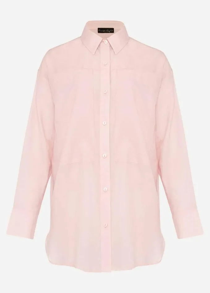 Phase Eight Lexie Longline Shirt Soft Pink Women Shirts and Blouses