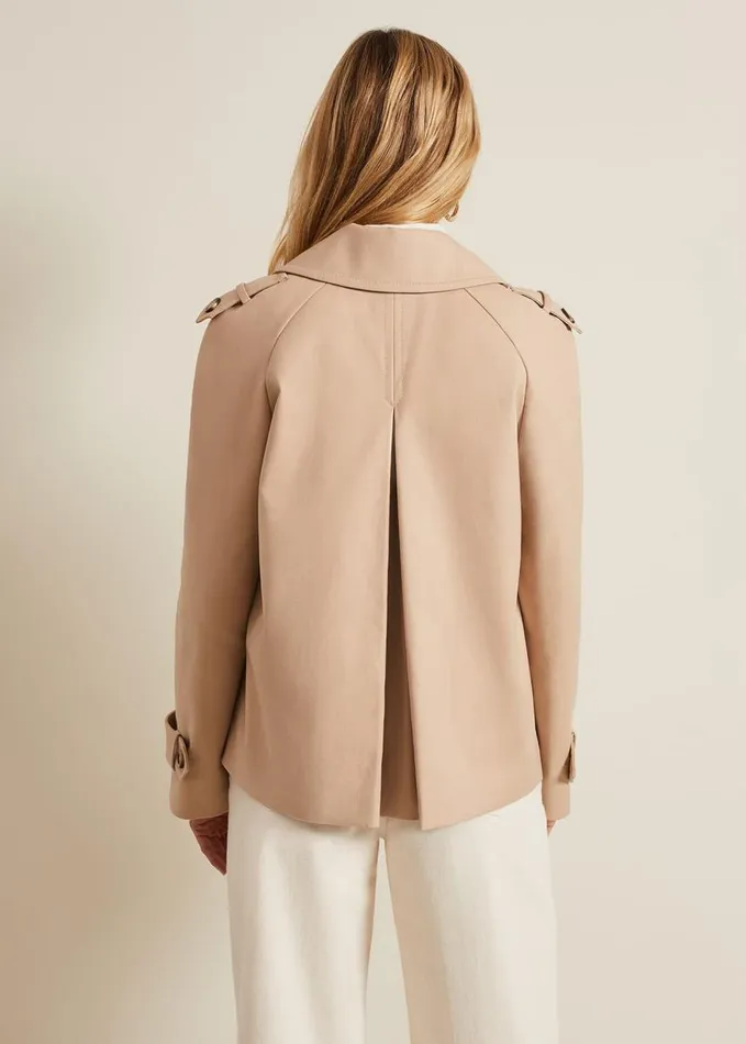 Phase Eight Lola Camel Cropped Trench Jacket Camel Women Jackets