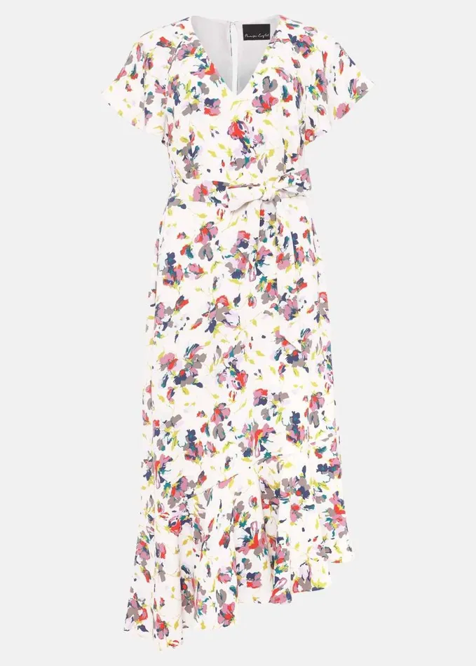 Phase Eight Lorel Floral Asymmetric Hem Dress Ivorymulti Women Dresses