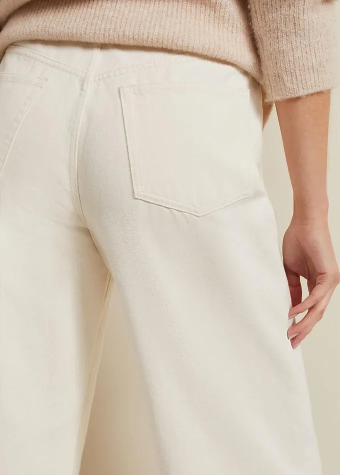 Phase Eight Lorelei Ecru Wide Leg Jean Natural Women Trousers