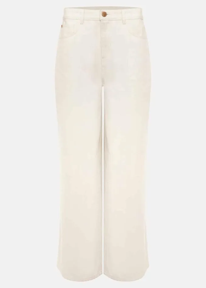 Phase Eight Lorelei Ecru Wide Leg Jean Natural Women Trousers