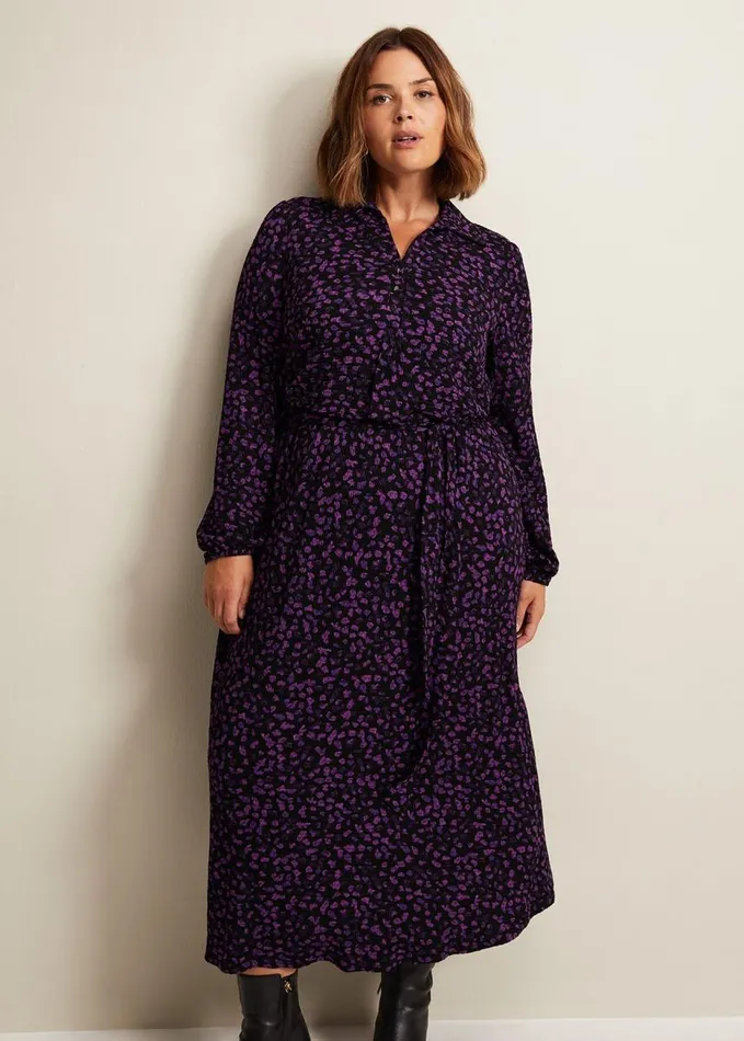 Phase Eight Loretta Floral Midi Dress Blackmulti Women Dresses
