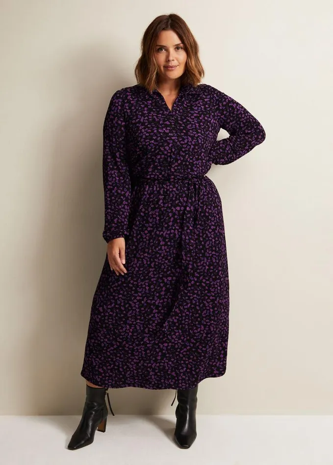 Phase Eight Loretta Floral Midi Dress Blackmulti Women Dresses