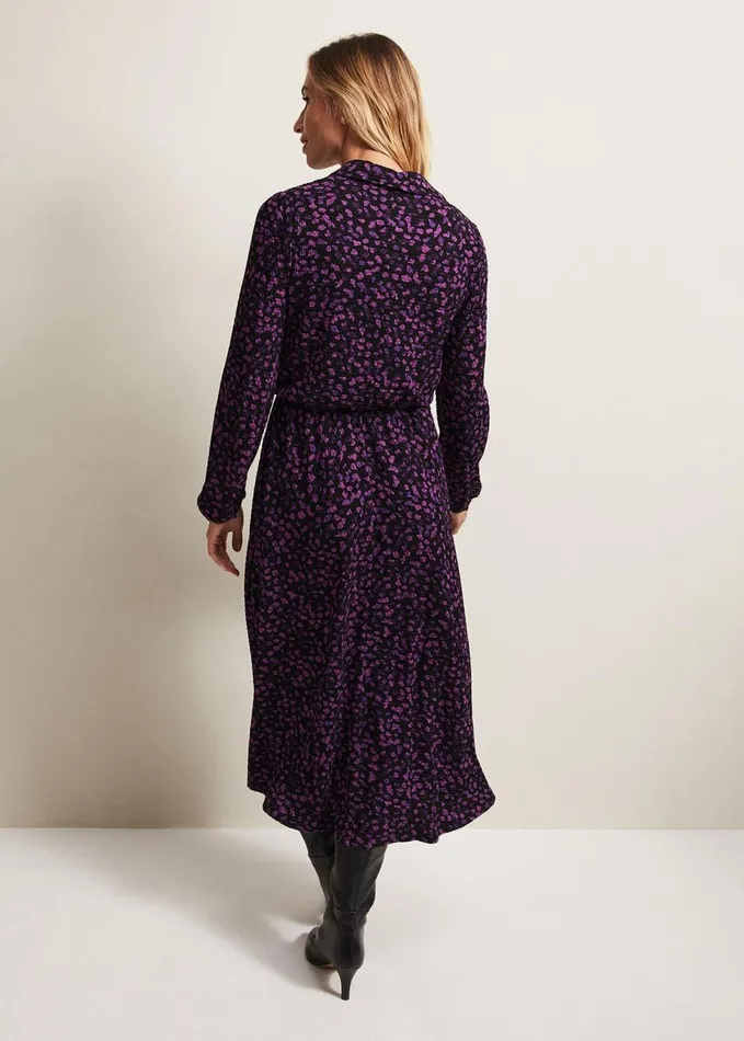 Phase Eight Loretta Floral Midi Dress Blackmulti Women Dresses