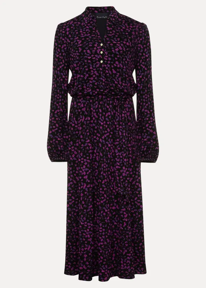 Phase Eight Loretta Floral Midi Dress Blackmulti Women Dresses