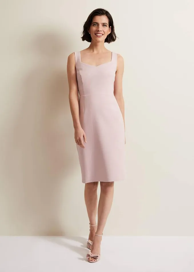 Phase Eight Lynette Lace Double Layer Dress Pale Pink Women Dresses