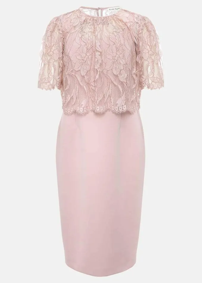 Phase Eight Lynette Lace Double Layer Dress Pale Pink Women Dresses