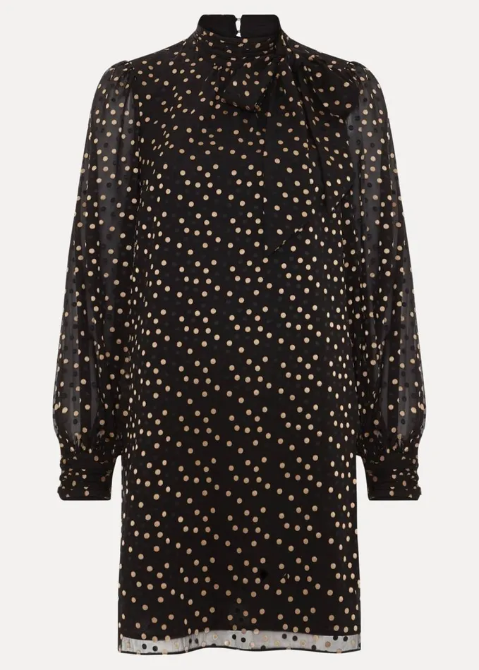 Phase Eight Mabel Black Dotty Swing Dress Black Women Dresses