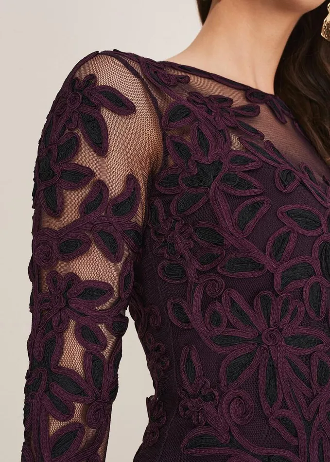 Phase Eight Madison Tapework Dress Blackplum Women Dresses