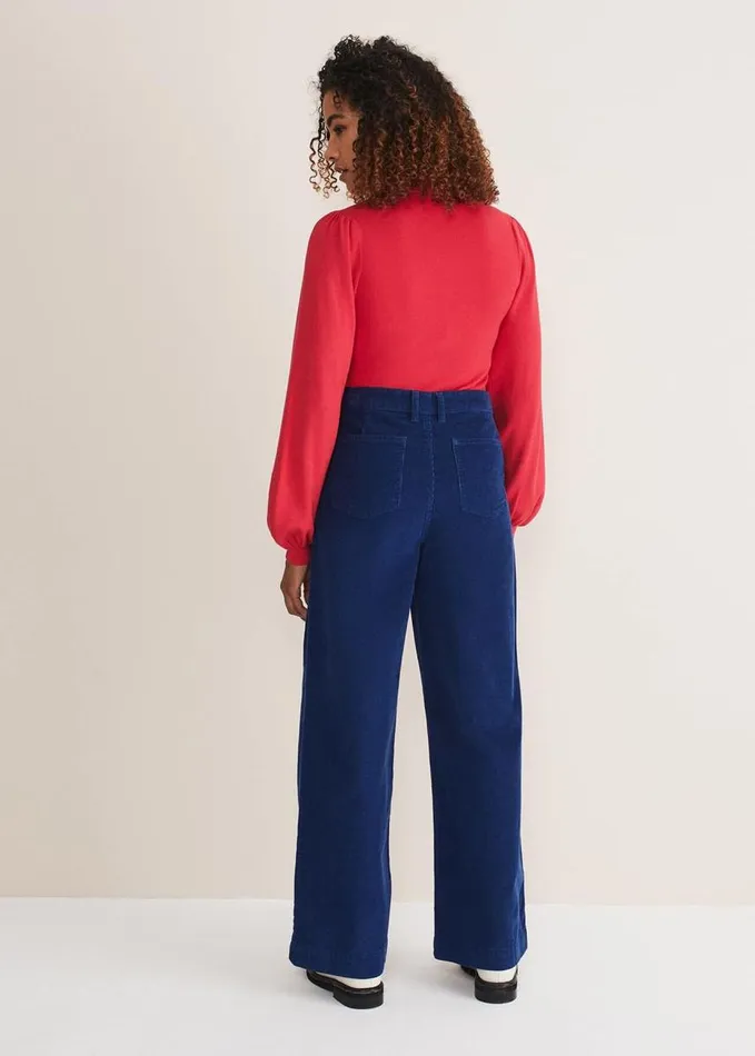 Phase Eight Magsie Corduroy Wide Leg Jeans Blue Women Trousers