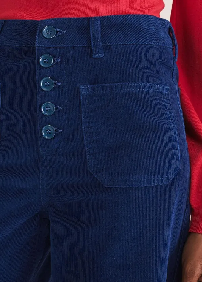 Phase Eight Magsie Corduroy Wide Leg Jeans Blue Women Trousers