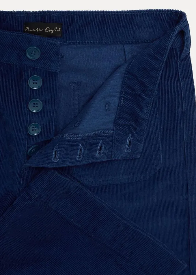 Phase Eight Magsie Corduroy Wide Leg Jeans Blue Women Trousers