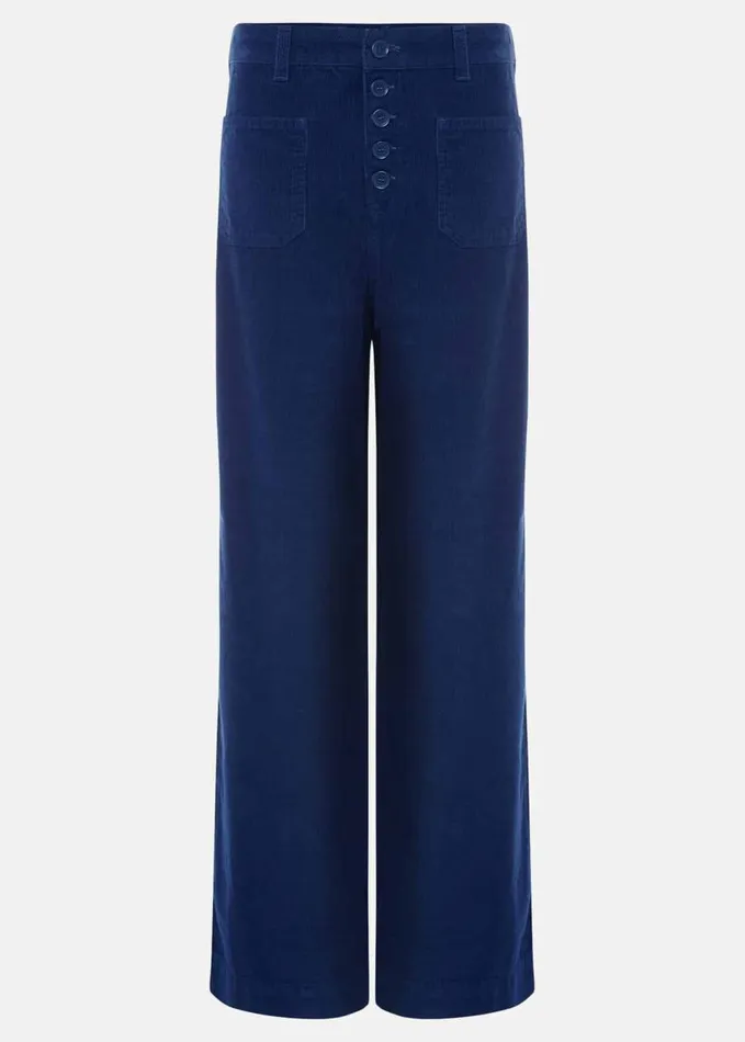 Phase Eight Magsie Corduroy Wide Leg Jeans Blue Women Trousers