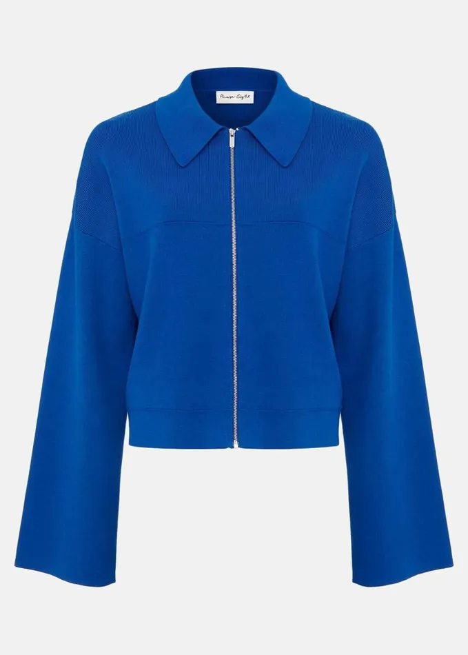 Phase Eight Maisie Zip Jacket Cobalt Women Knitwear