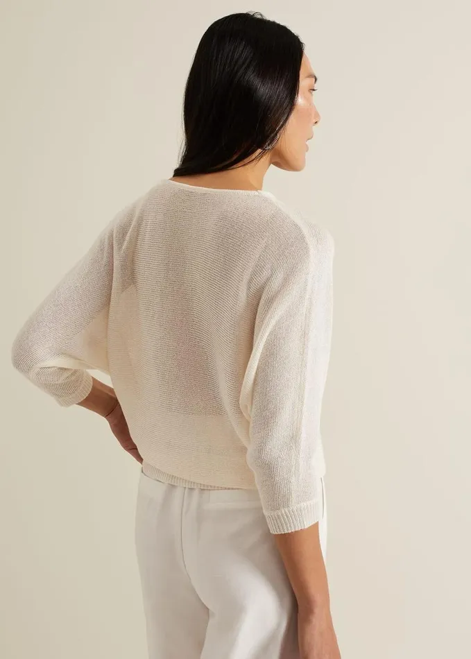 Phase Eight Malti Metallic Knit Ivory Women Knitwear