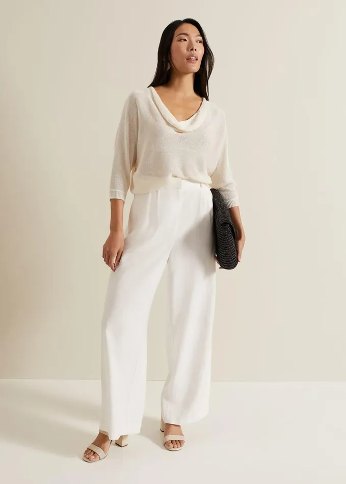 Phase Eight Malti Metallic Knit Ivory Women Knitwear