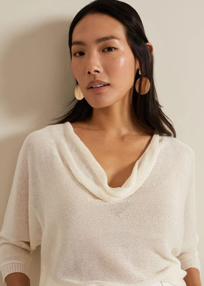 Phase Eight Malti Metallic Knit Ivory Women Knitwear