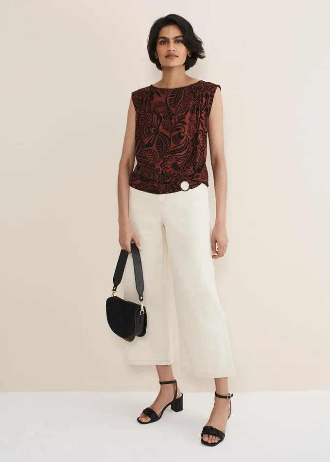 Phase Eight Mara Printed Top Blackspice Women Tops and TShirts