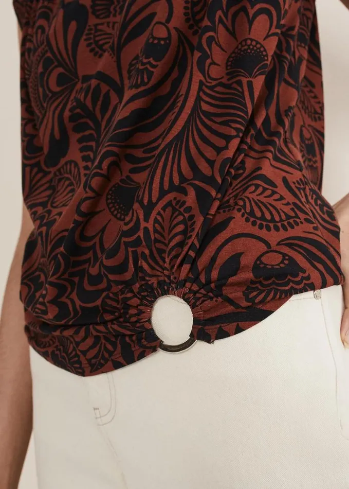 Phase Eight Mara Printed Top Blackspice Women Tops and TShirts