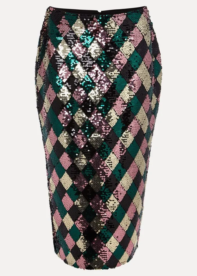 Phase Eight Mari Diamond Sequin Midi Skirt CoOrd Multicoloured Women Skirts