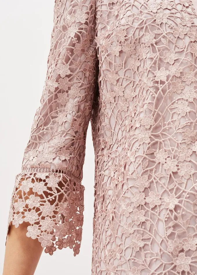 Phase Eight Mariposa Lace Occasion Coat Antique Rose Women Jackets