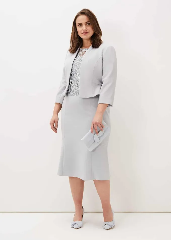 Phase Eight Mariposa Peplum Jacket Mineral Women Jackets