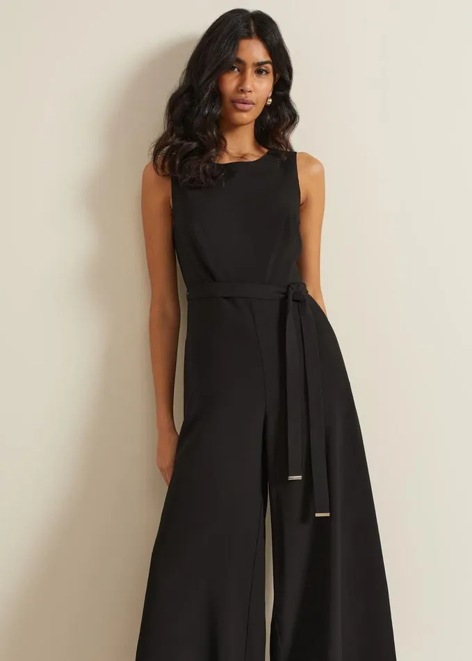 Phase Eight Marta Black Culotte Jumpsuit Black Women Dresses