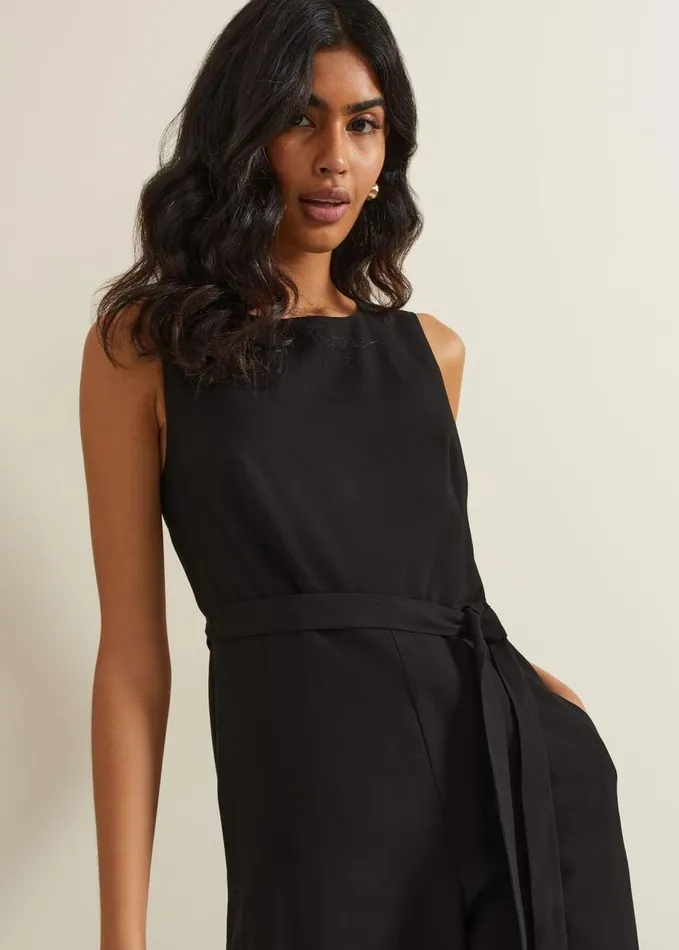 Phase Eight Marta Black Culotte Jumpsuit Black Women Dresses