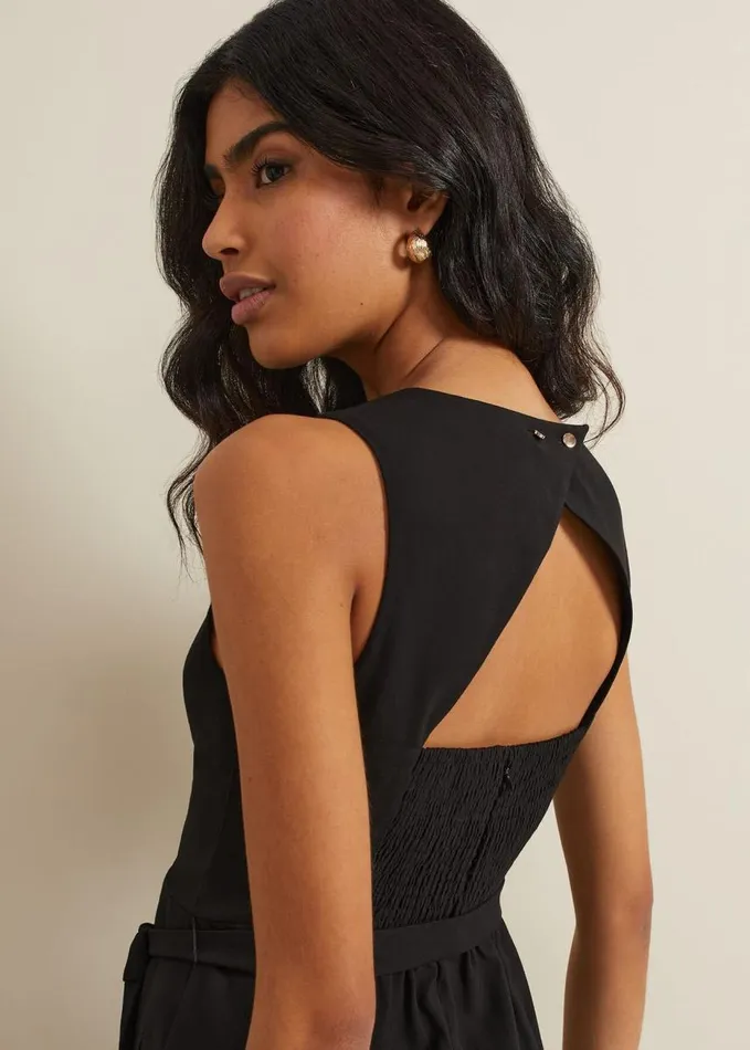 Phase Eight Marta Black Culotte Jumpsuit Black Women Dresses