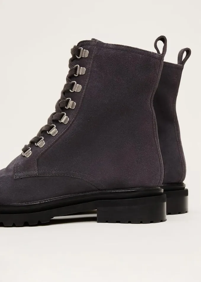 Phase Eight Meladie Suede Lace Up Hiker Boot Grey Women Boots