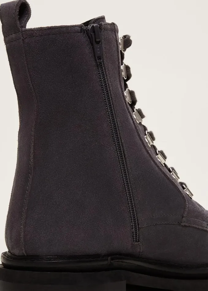 Phase Eight Meladie Suede Lace Up Hiker Boot Grey Women Boots