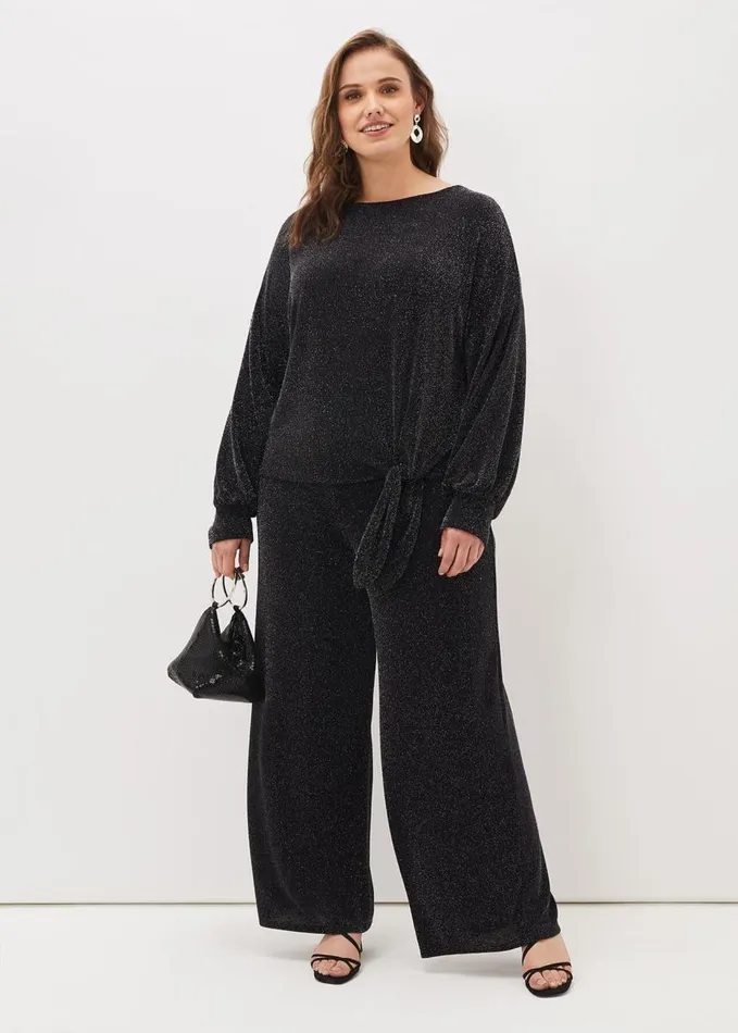 Phase Eight Mell Shimmer Lurex CoOrd Trousers Blacksilver Women Trousers