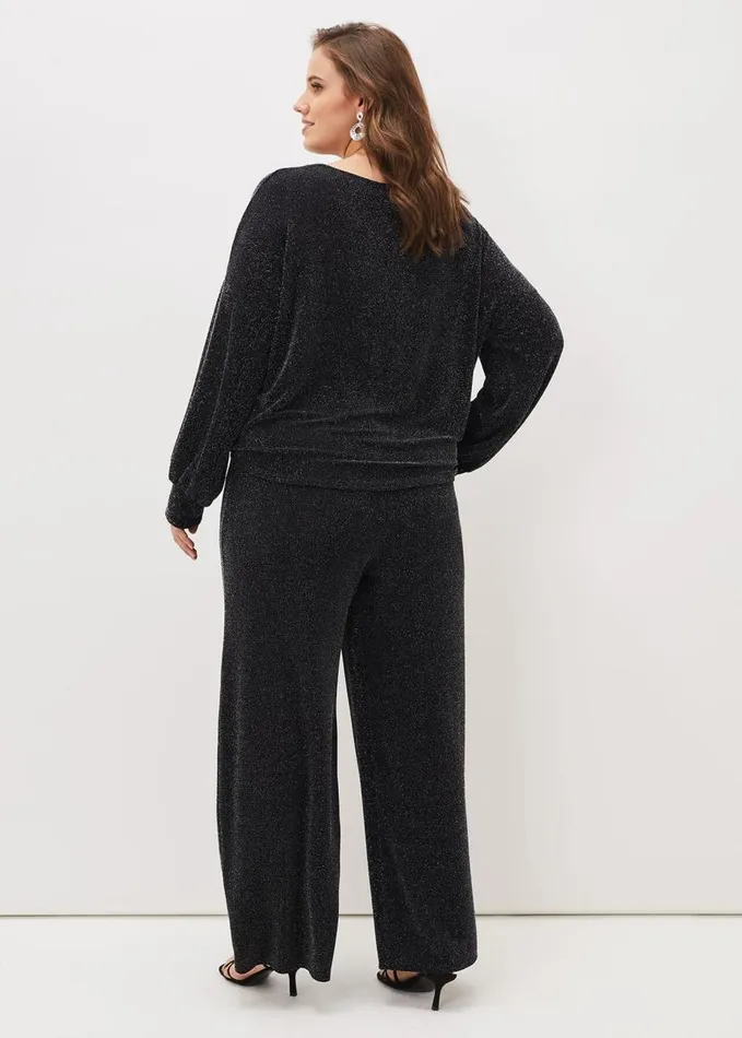 Phase Eight Mell Shimmer Lurex CoOrd Trousers Blacksilver Women Trousers