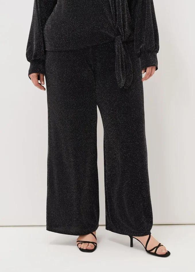 Phase Eight Mell Shimmer Lurex CoOrd Trousers Blacksilver Women Trousers