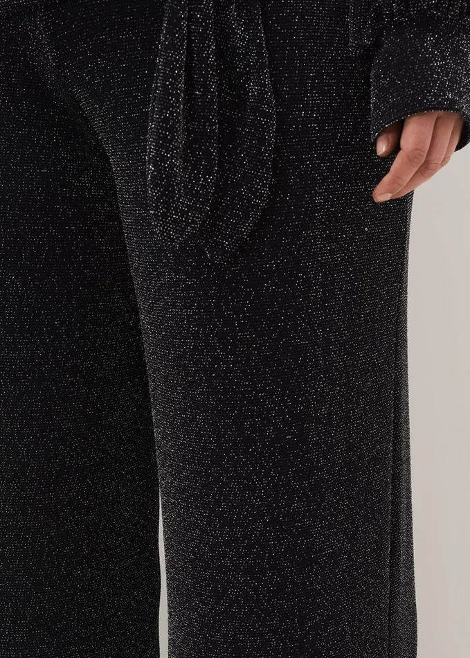 Phase Eight Mell Shimmer Lurex CoOrd Trousers Blacksilver Women Trousers