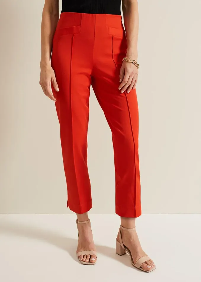 Phase Eight Miah Stretch Capri Trousers Red Women Trousers