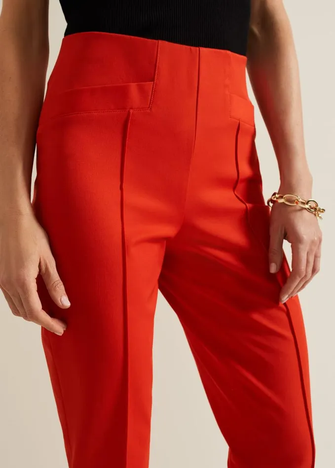 Phase Eight Miah Stretch Capri Trousers Red Women Trousers