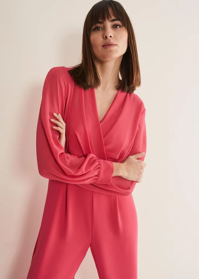 Phase Eight Mindy Wide Leg Jumpsuit Raspberry Women Dresses