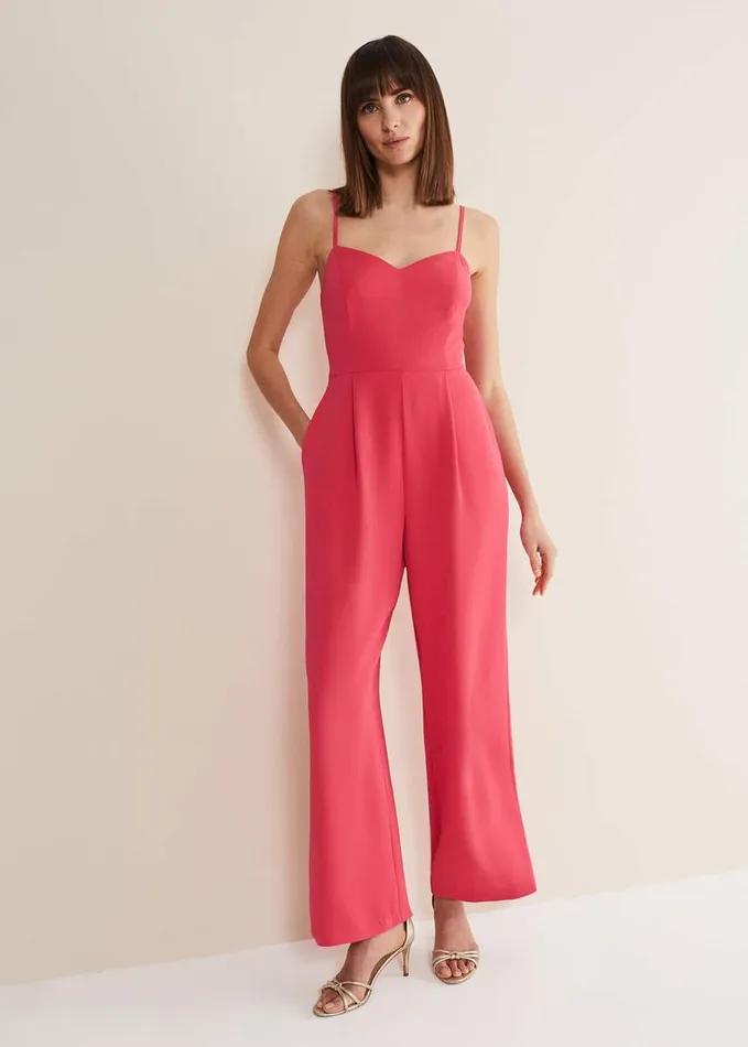 Phase Eight Mindy Wide Leg Jumpsuit Raspberry Women Dresses