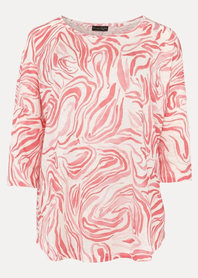 Phase Eight Moire Linen Print Top Coral Women Tops and TShirts