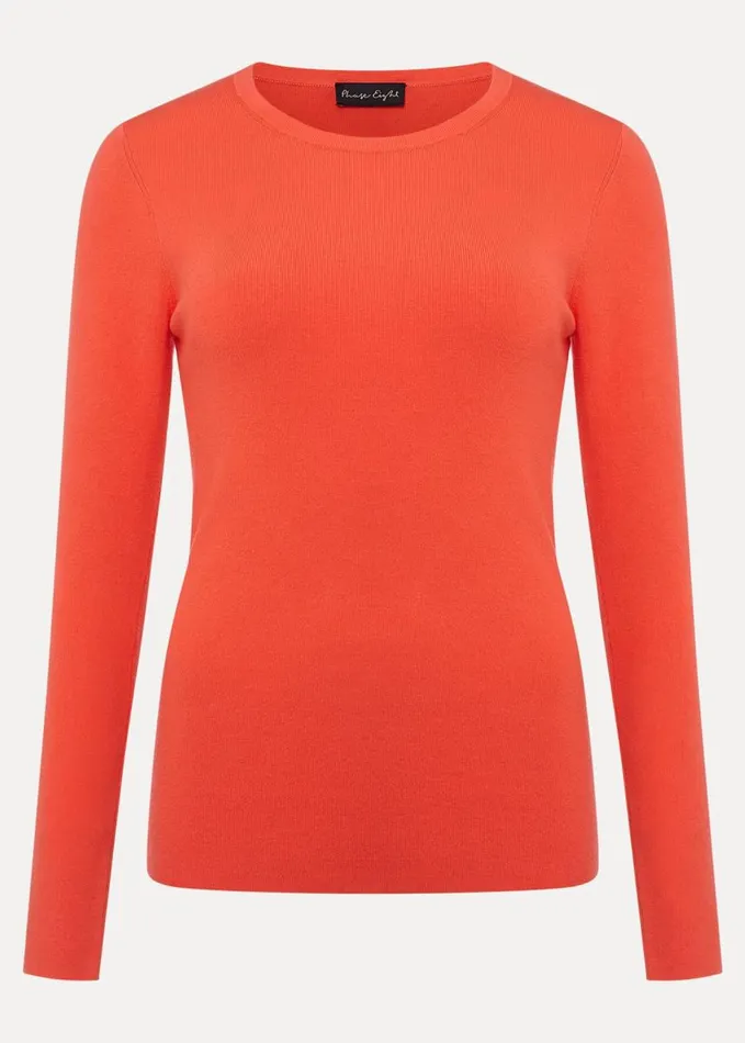 Phase Eight Molla Crew Neck Jumper Bright Apricot Women Knitwear