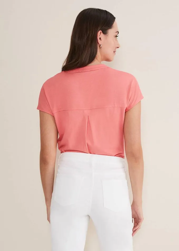 Phase Eight Mylah Burnout Abstract Top Apricot Women Tops and TShirts