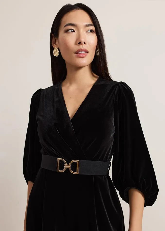 Phase Eight Myleen Black Velvet Jumpsuit Black Women Dresses