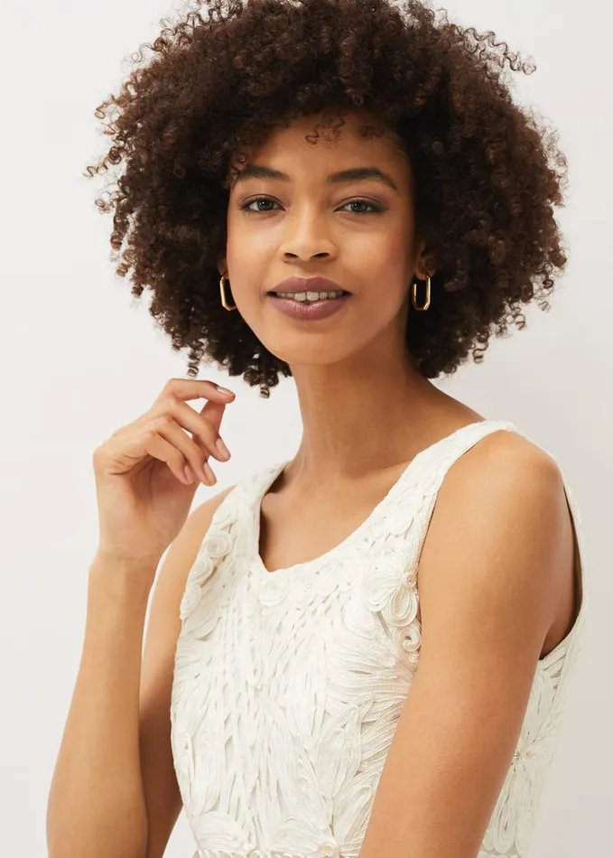 Phase Eight Naila Tapework Top Buttermilk Women Tops and TShirts