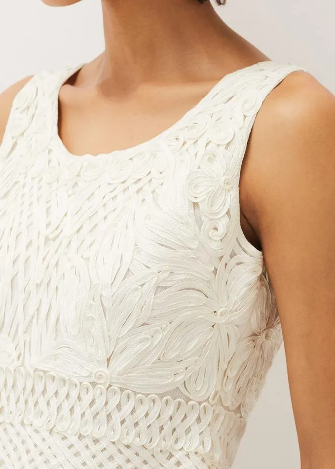 Phase Eight Naila Tapework Top Buttermilk Women Tops and TShirts