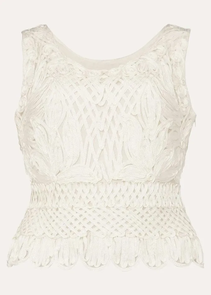 Phase Eight Naila Tapework Top Buttermilk Women Tops and TShirts