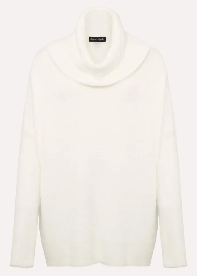 Phase Eight Natalia Fluffy Roll Neck Knit Winter White Women Knitwear