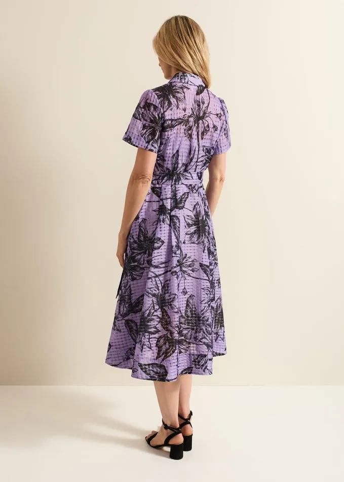 Phase Eight Natalie Lilac Floral Check Dress Lilac Women Dresses